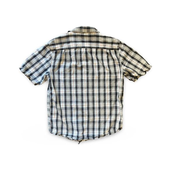 CARHARTT Mens Relaxed Fit Lightweight Gray Plaid Short Sleeve Size Medium - Picture 2 of 7